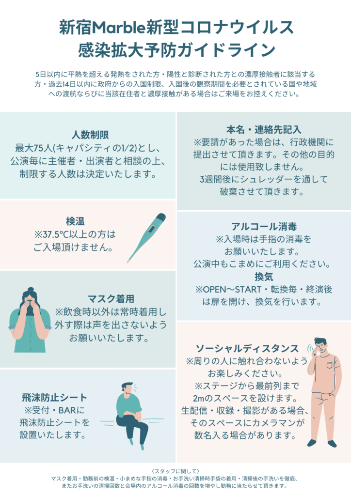 新宿marble 新型コロナウイルス 感染対策ガイドライン 新宿marble